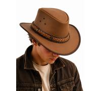 Grace Premium Leather Cowboy Hat Wide Brim Western Wear in Camel | Size: Small grace Camel S
