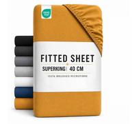 Grace Premium Microfiber 40cm Extra Deep Pocket Fitted Sheets in Gold | Size: Super King Fitted grace Gold Super King Fitted