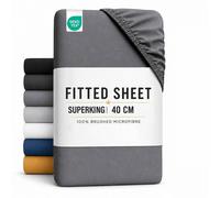 Grace Premium Microfiber 40cm Extra Deep Pocket Fitted Sheets in Grey | Size: Single Fitted grace Grey Single Fitted