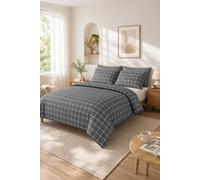 Grace Premium Microfiber Checkered Duvet Cover Set in Charcoal | Size: Single grace Charcoal Single