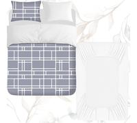 Grace Premium Microfiber Duvet Cover Sets with Fitted Sheet in Grey | Size: Single grace Grey Single