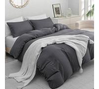 Grace Premium Microfiber Reversible Duvet Cover Set Ultrasoft Bedding in Dark Grey | Size: Single grace Dark Grey Single