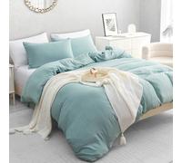 Grace Premium Microfiber Reversible Duvet Cover Set Ultrasoft Bedding in Light Green | Size: Double grace Light Green Double