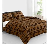 Grace Premium Microfiber Reversible Duvet Cover Sets Hypoallergenic Bedding in Brown | Size: Super King grace Brown Super King