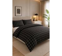 Grace Premium Microfiber Reversible King Size Duvet Cover Sets Ultrasoft in Charcoal grace Charcoal King