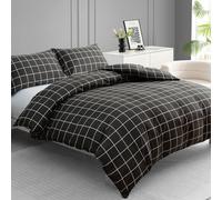 Grace Premium Microfiber Reversible King Size Duvet Cover Sets Ultrasoft in Charcoal | Size: Super King grace Charcoal Super King