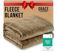 Grace Queen Fleece Blanket Sofa Throw - Premium Brushed Microfiber Flannel Fleece Blanket - 290 GSM Fluffy Warm & Lightweight Solid Blanket for Bed and Couch
