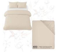 Grace Reversible Brushed 100% Cotton Single Duvet Cover Hypoallegenic in Taupe grace Taupe Single