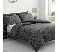 Grace Reversible Brushed Microfiber Duvet Cover Double Hypoallegenic in Charcoal | Size: Super King grace Charcoal Super King