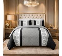 Grace Reversible Brushed Microfiber Duvet Cover Double Hypoallegenic in Grey | Size: Single grace Grey Single