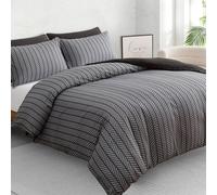 Grace Reversible Brushed Microfiber Duvet Cover Sets Hypoallegenic in Black | Size: King grace Black King
