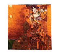 Grace Scarves 100% Silk Scarf, Artists Collection (van Gogh & Monet), Gustav Klimt, Portrait of Adele Bloch-bauer I, Aka the Lady in Gold, 35 x 35 inches