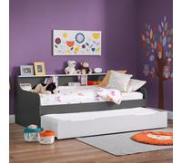 Grace - Single - Day Bed - Guest Bed Trundle - Grey - Wood - 3ft - Happy Beds