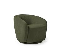 Grace single swivel club chair in olive green