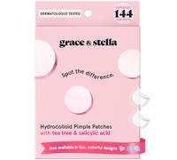 grace & stella Award Winning Clear Pimple Patches (Invisible, 144 Count) - Dermatologist Tested Hydrocolloid Spot Patches - Absorbs Gunk & Flatten Breakouts - Acne Patches for Blemish Treatment