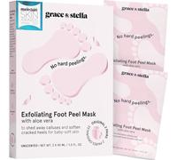 grace & stella Award-Winning Foot Peeling Mask - Foot Peel Masks with Aloe Vera (2 Pairs, Unscented) - Moisturizing Foot Masks That Remove Dead Skin, Exfoliating Foot Mask for Dry Cracked Feet