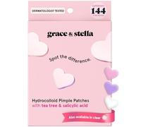 grace & stella Award Winning Pimple Patches Cute (Heart, 144 Count) - Dermatologist Tested Spot Patches with Salicylic Acid - Helps Soothe & Conceal Blemishes - Acne Patches for Spot Treatment