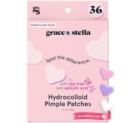 grace & stella Award Winning Pimple Patches Cute (Heart, 36 Count) - Dermatologist Tested Spot Patches with Salicylic Acid - Helps Soothe & Conceal Blemishes - Acne Patches for Spot Treatment - Vegan