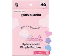 grace & stella Award Winning Pimple Patches Salicylic Acid (Multishape, 36 Count) - Dermatologist Tested Hydrocolloid Blemish Patches for Spot Treatment - Helps Protect Acne & Reduce Redness - Vegan