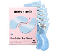 grace & stella Award Winning Under Eye Patches for Dark Circles - Illuminating Under Eye Masks for Puffy Eyes - Undereye Gel Patches with Niacinamide - Vegan - Gifts for Sisters (6 Pairs, Blue)