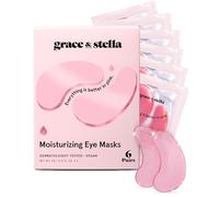 grace & stella Award Winning Under Eye Patches - Moisturizing Under Eye Masks for Puffy Eyes with Hyaluronic Acid - Undereye Gel Patches - Vegan Cruelty-Free - Bridal Shower Gifts (6 Pairs, Pink)