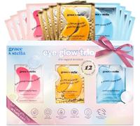 grace & stella Trio Under Eye Gel Patches Birthday Gifts for Women (12 Pairs, 3 Colours) - Pamper Gifts for Women - Gifts for Her for Dark Circles & Puffy Eyes - Vegan & Cruelty Free Gifts for Mum