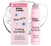grace & stella Under Eye Brightener with Cooling Metal Rollerball - Ceramide & Caffeine Eye Cream for Puffy Eyes - Travel Size Toiletries - Vegan Skincare (15ml / 0.51floz)