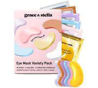 grace & stella Under Eye Mask Variety Pack - 18 Pairs of Under Eye Patches for Dark Circles - With 6 Colors (3 Pairs/Color) - Gel Masks Puffy Eye