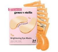 grace & stella Vitamin C Under Eye Gel Patches - Brightening Under Eye Patches for Puffy Eyes and Dark Circles - Birthday Gifts for Women - Vegan Cruelty Free (Orange, 24 Pairs)