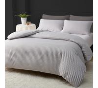 Grace Stripe Double Duvet Set - Premium Microfiber Reversible Double Duvet Cover (200 x 200 cm) 3 PCs - Ultrasoft Hypoallergenic Quilt Cover Set Non Iron Luxury Bedding Sets With Zipper Closure