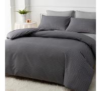 Grace Stripe Super King Duvet Set - Premium Microfiber Reversible Superking Duvets Sets (260 x 220 cm) 3 PCs - Ultrasoft Hypoallergenic Luxury Quilt Cover Super King Bedding Sets with Zipper Closure