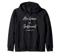 Grace Sufficient Bible Verse Quote Scripture Christian God Zip Hoodie