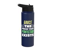 Grace The Proof that Perfection Exists Funny Grace Name Stainless Steel Insulated Water Bottle
