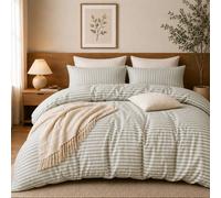 Grace Ultra Soft Reversible Duvet Cover Set Hidden Zip Corner Ties Bedding in Pale Green | Size: Super King grace Pale Green Super King
