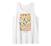 Grace Upon Grace Bible Verse Inspiration Floral God Faith Tank Top
