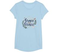 Grace Upon Grace Christian Women Inspirational Faith T-Shirt, Girls, Baby Blue, Small