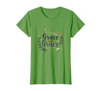 Grace Upon Grace Christian Women Inspirational Faith T-Shirt, Women, Grass, S