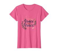 Grace Upon Grace Christian Women Inspirational Faith T-Shirt, Women, Pink Heather, M