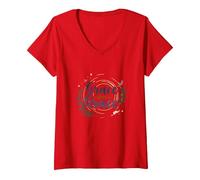 Grace Upon Grace Christian Women Inspirational Faith V-Neck T-Shirt, Women, Red, XXL