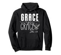 Grace upon Grace Dove Cross Spiritual Faith Quote Pullover Hoodie