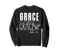 Grace upon Grace Dove Cross Spiritual Faith Quote Sweatshirt