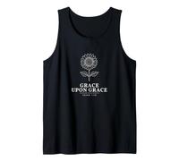 Grace Upon Grace John 1:16 Sunflower Line Art Tank Top