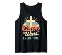 Grace Wins Every Time Christian Cross Born Again In Jesus Tank Top
