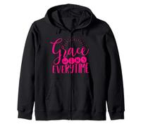 Grace Wins Every Time Inspirational Christian Zip Hoodie