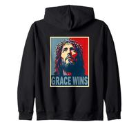 Grace Wins Jesus Christ Christian Easter Faith Hope Zip Hoodie