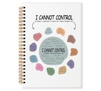 Grace Yonks Circle of Control Mental Health Journal Notebook, Mental Health Self-Care Journal, Aesthetic Composition Book for Girls, Preppy School Supplies, 5.8" x 8.3" with 80 Pages(018)