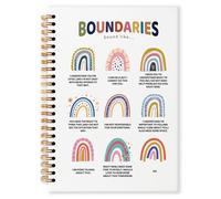 Grace Yonks Cute Colorful Rainbow Boundaries Journal Notebook, Mental Health Self-Care Journal, Aesthetic Composition Book for Girls, Preppy School Supplies, 5.8" x 8.3" with 80 Pages(007)