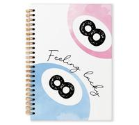 Grace Yonks Cute Notebook for Girls Aesthetic - A5 Spiral Journal with 8 Ball Design - Feeling Lucky Pastel Cover - 5.8" x 8.3" with 80 Pages Lined Notebook for School, Work, or Gifts(021)