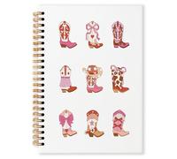 Grace Yonks Cute Pink Cowgirl Boots Journal Notebook, Preppy Western Aesthetic Journal for Cowgirl Lovers Composition Book for Girls, Preppy School Supplies, 5.8" x 8.3" with 80 Pages(009)