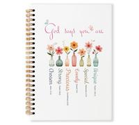 Grace Yonks Floral Vases Bibles Affirmations Journal Notebook, A5 Christian Spiral Notebook, Aesthetic Composition Book for Girls, Preppy School Supplies, 5.8" x 8.3" with 80 Pages(017)